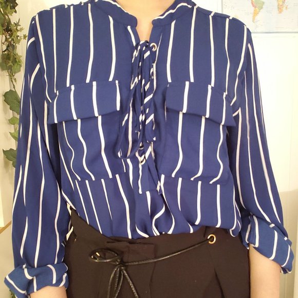 striped blue shirt - Picture 2 of 2